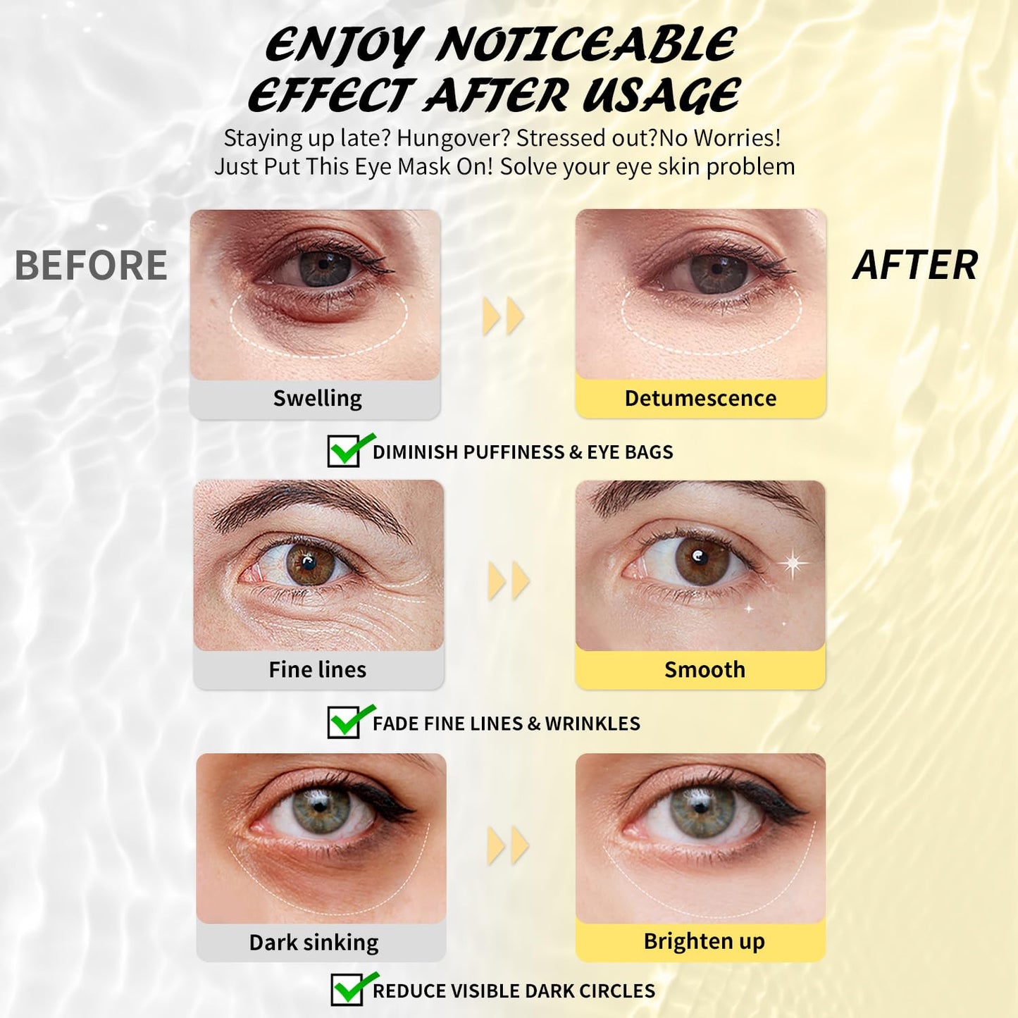 Maskiss Under Eye Patches (25 Pairs), Caffeine Eye Masks for Dark Circles Puffy Eyes Undereye Bags, Collagen Eye Patches for Wrinkles and Puffiness, Skin Care Gift for Her