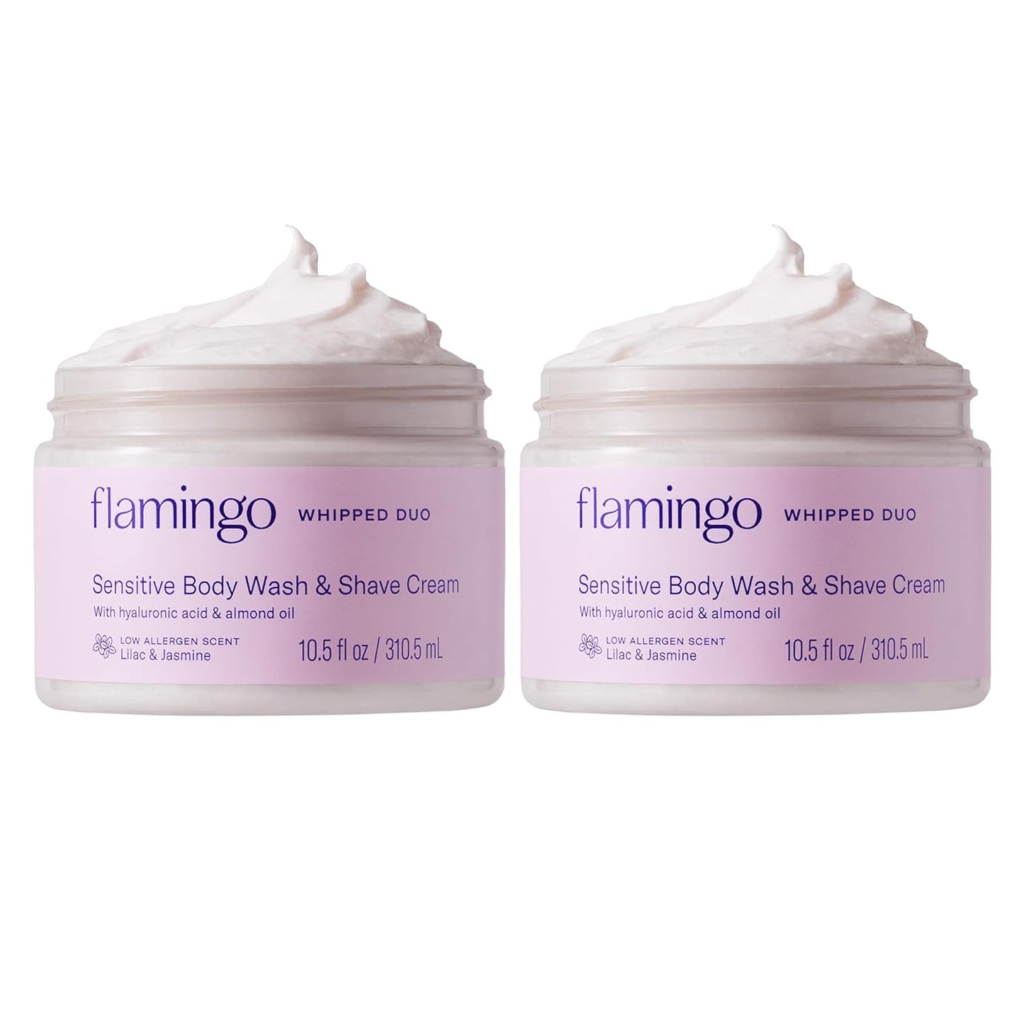 Flamingo Whipped Duo Sensitive Skin Body Wash & Shave Cream for Women - (2 Pack) 10.5 fl oz - 2-in-1 for Sensitive Skin