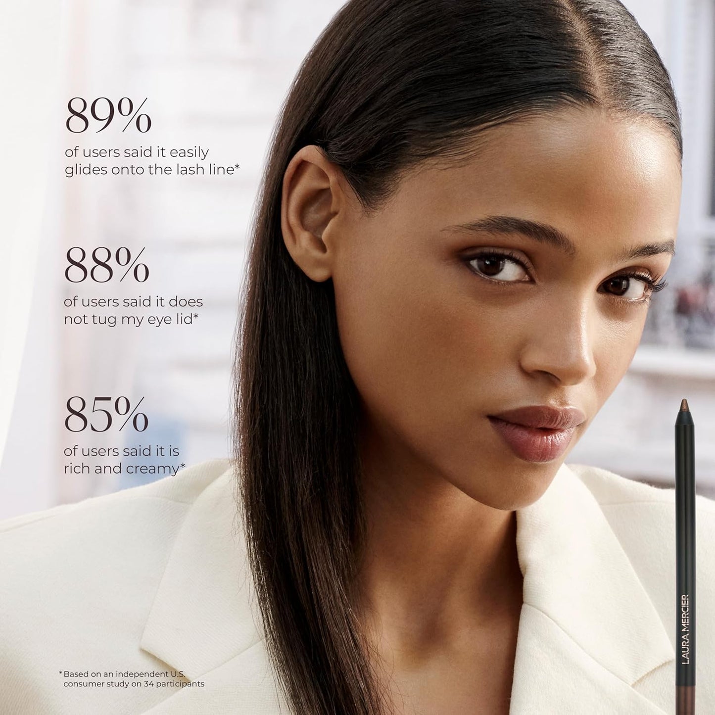 Laura Mercier Caviar Tightline Eyeliner: Long Lasting Color, Crease-proof, Waterproof, Gel-like Hydrating Formula, Perfect for Tightline, Lash Line + Waterline